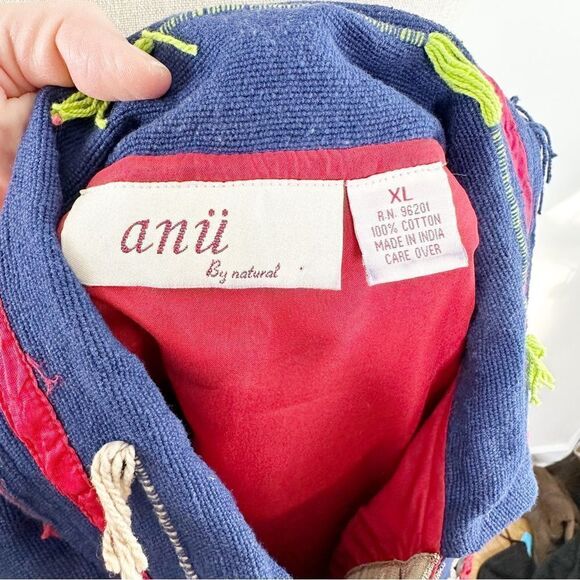 Anu by Natural Blue Tapestry Art to Wear Button up Jacket XL - Picture 12 of 14